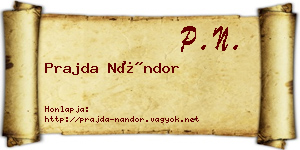 Prajda Nándor névjegykártya